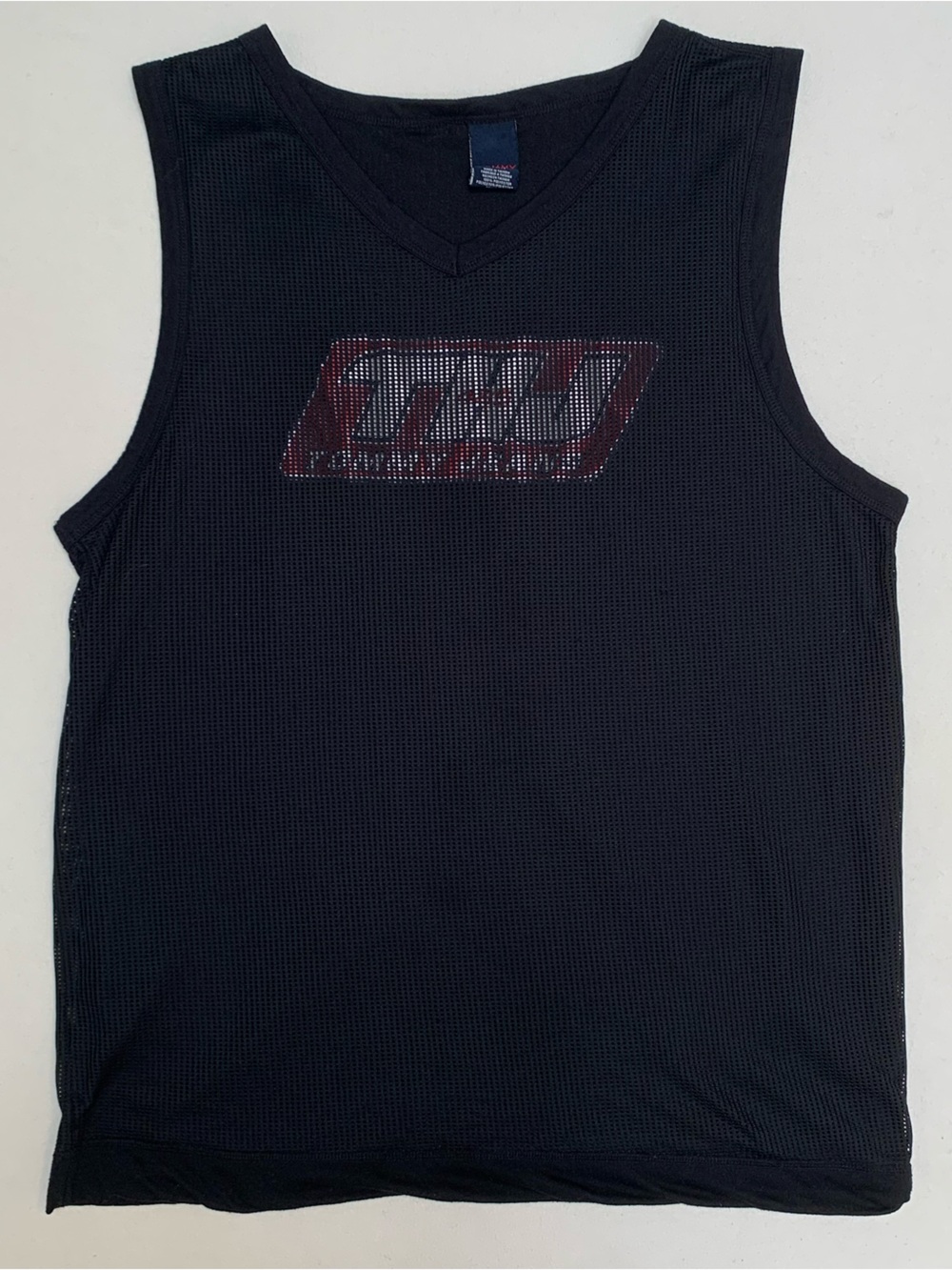Tommy Hilfiger Vintage Jersey Tank Top Black Logo Streetwear Sz XXL Tommy Jeans